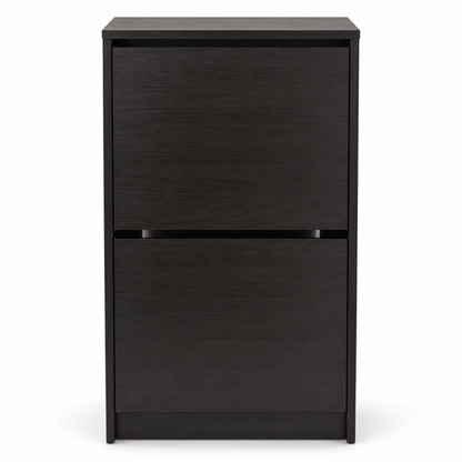 IKEA BISSA 2-Compartment Shoe Cabinet – Black-Brown – 49 × 28 × 93 cm - Al Thahani Furniture
