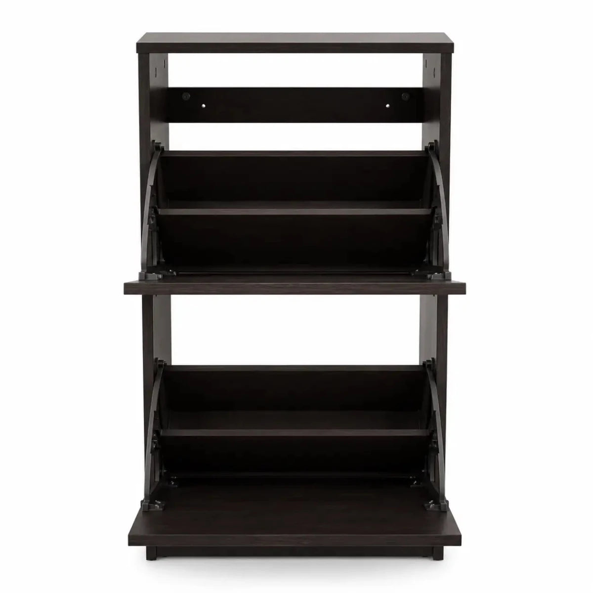 IKEA BISSA Shoe Cabinet with 2 Compartments | Black-Brown, 49x28x93 cm - used 3 months - Al Thahani Furniture