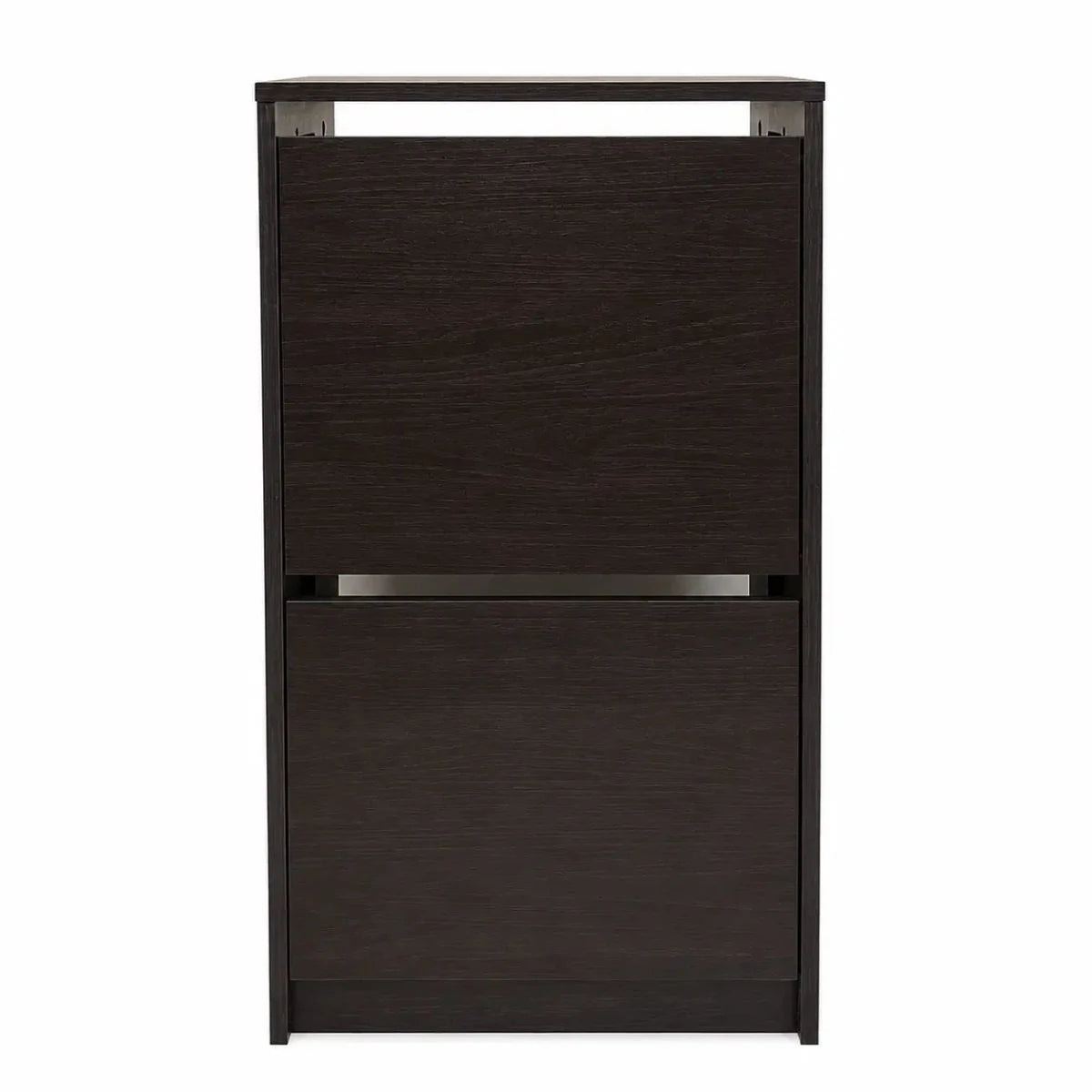 IKEA BISSA Shoe Cabinet with 2 Compartments | Black-Brown, 49x28x93 cm - used 3 months - Al Thahani Furniture