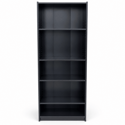 IKEA Black 5-Tier Open Bookcase – 60 × 24 × 180 cm - Al Thahani Furniture