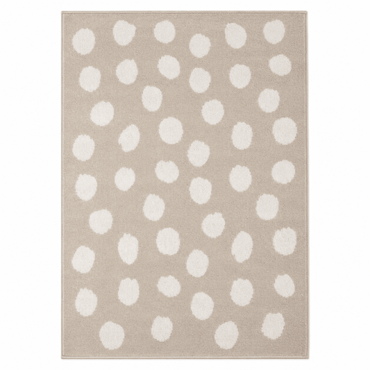 IKEA BOGENSE Low Pile Rug | Beige with White Dotted Pattern, 133x195 cm - used 5 months - Al Thahani Furniture