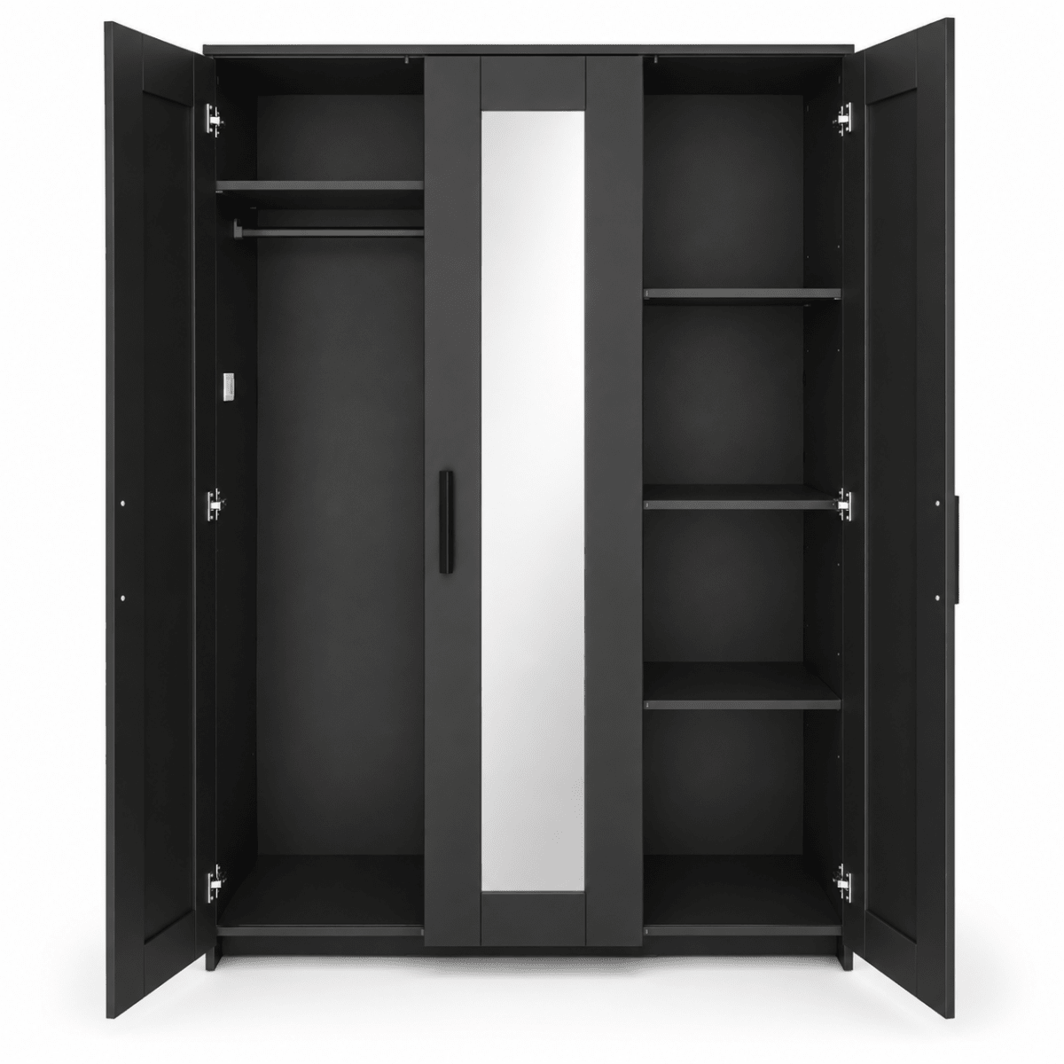 IKEA BRIMNES 3-Door Wardrobe with Mirror – Black – 117 × 50 × 190 cm - Al Thahani Furniture
