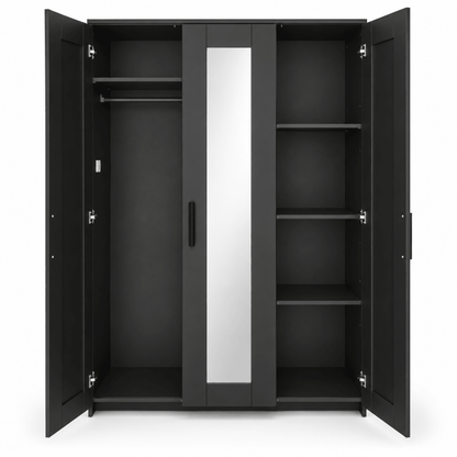IKEA BRIMNES 3-Door Wardrobe with Mirror – Black – 117 × 50 × 190 cm - Al Thahani Furniture