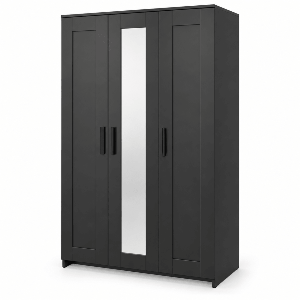 IKEA BRIMNES 3-Door Wardrobe with Mirror – Black – 117 × 50 × 190 cm - Al Thahani Furniture