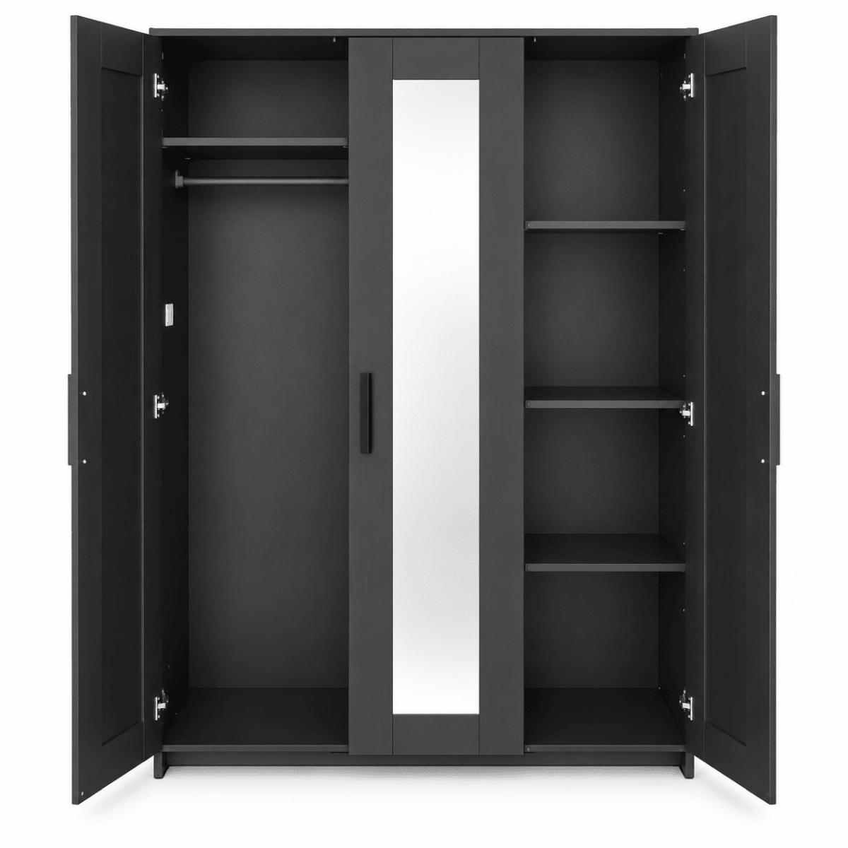 IKEA BRIMNES 3-Door Wardrobe with Mirror – Black – 117 × 50 × 190 cm - Al Thahani Furniture