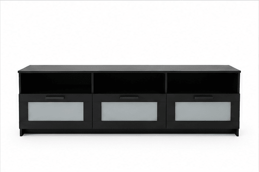 IKEA BRIMNES Black TV Bench with 3 Glass-Front Drawers | 180x41x53 cm - Al Thahani Furniture