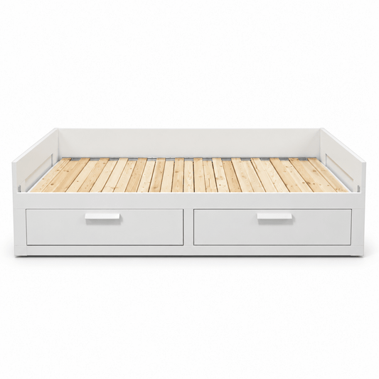 IKEA BRIMNES Extendable Daybed with 2 Storage Drawers – White – 80 × 200 cm - Al Thahani Furniture