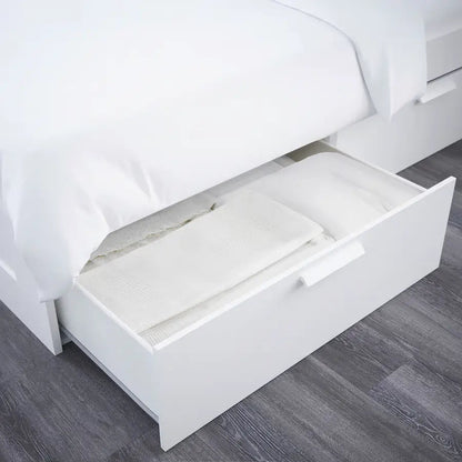 IKEA BRIMNES Queen Bed Frame with Storage, 160x200 cm- used 8 months - Al Thahani Furniture