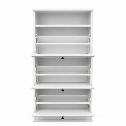 IKEA BRUSALI Shoe Cabinet with 3 Compartments | White - used 4 months - Al Thahani Furniture