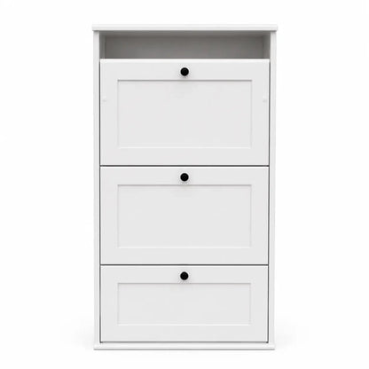 IKEA BRUSALI Shoe Cabinet with 3 Compartments | White - used 4 months - Al Thahani Furniture
