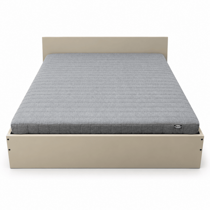 IKEA Double Bed Frame with Mattress – 140 × 200 cm – Beige & Grey - Al Thahani Furniture