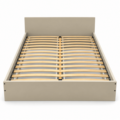 IKEA Double Bed Frame with Mattress – 140 × 200 cm – Beige & Grey - Al Thahani Furniture