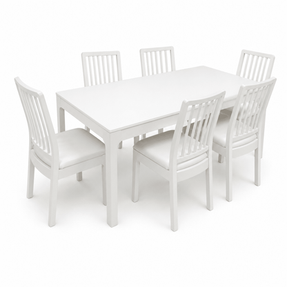 IKEA EKEDALEN Extendable Dining Table with 6 Chairs – White – 180/240 × 90 cm - Al Thahani Furniture