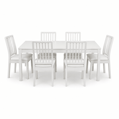 IKEA EKEDALEN Extendable Dining Table with 6 Chairs – White – 180/240 × 90 cm - Al Thahani Furniture