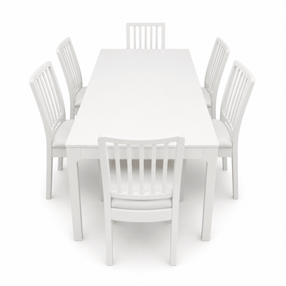 IKEA EKEDALEN Extendable Dining Table with 6 Chairs – White – 180/240 × 90 cm - Al Thahani Furniture