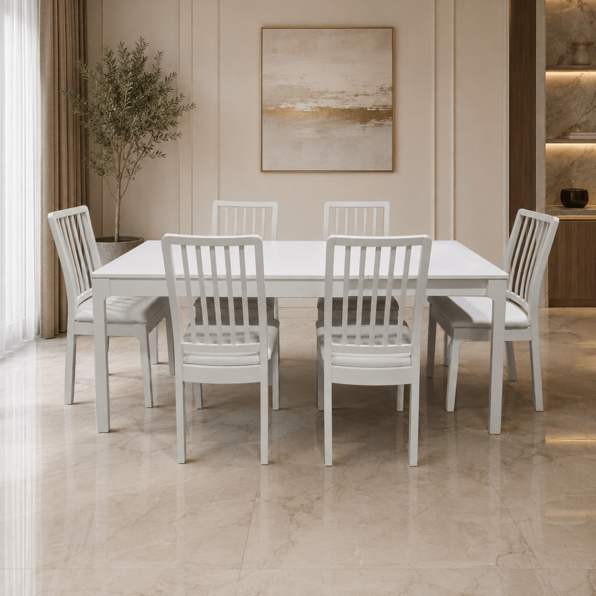 IKEA EKEDALEN Extendable Dining Table with 6 Chairs – White – 180/240 × 90 cm - Al Thahani Furniture