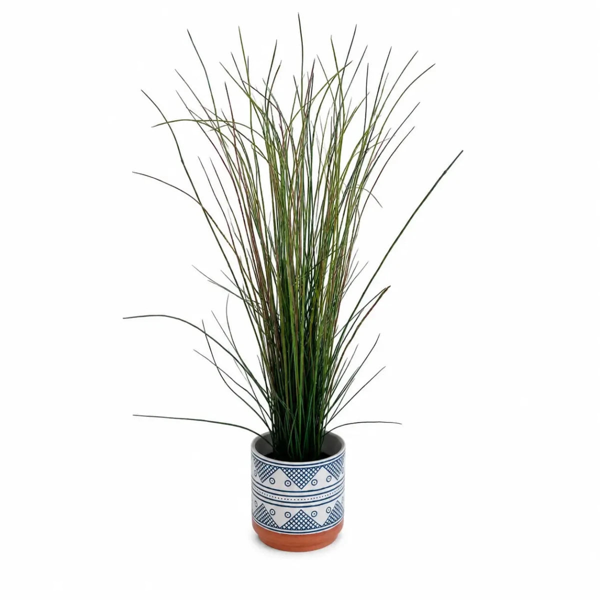 IKEA FEJKA Artificial Potted Plant | Grass, Geometric Planter, 17 cm - used 2 months - Al Thahani Furniture