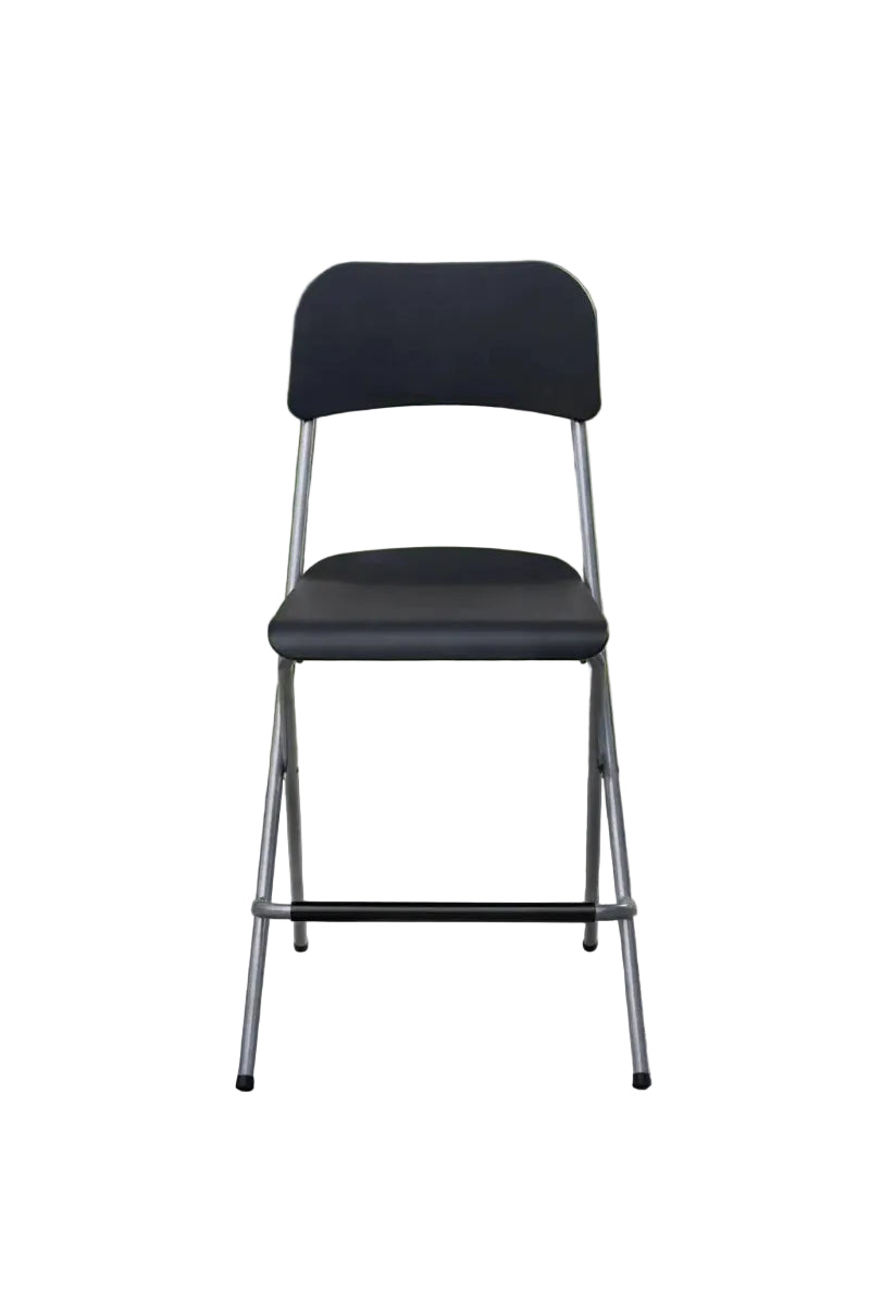 IKEA Folding Chair – Black Metal Frame & Wooden Seat - althahanifurniture