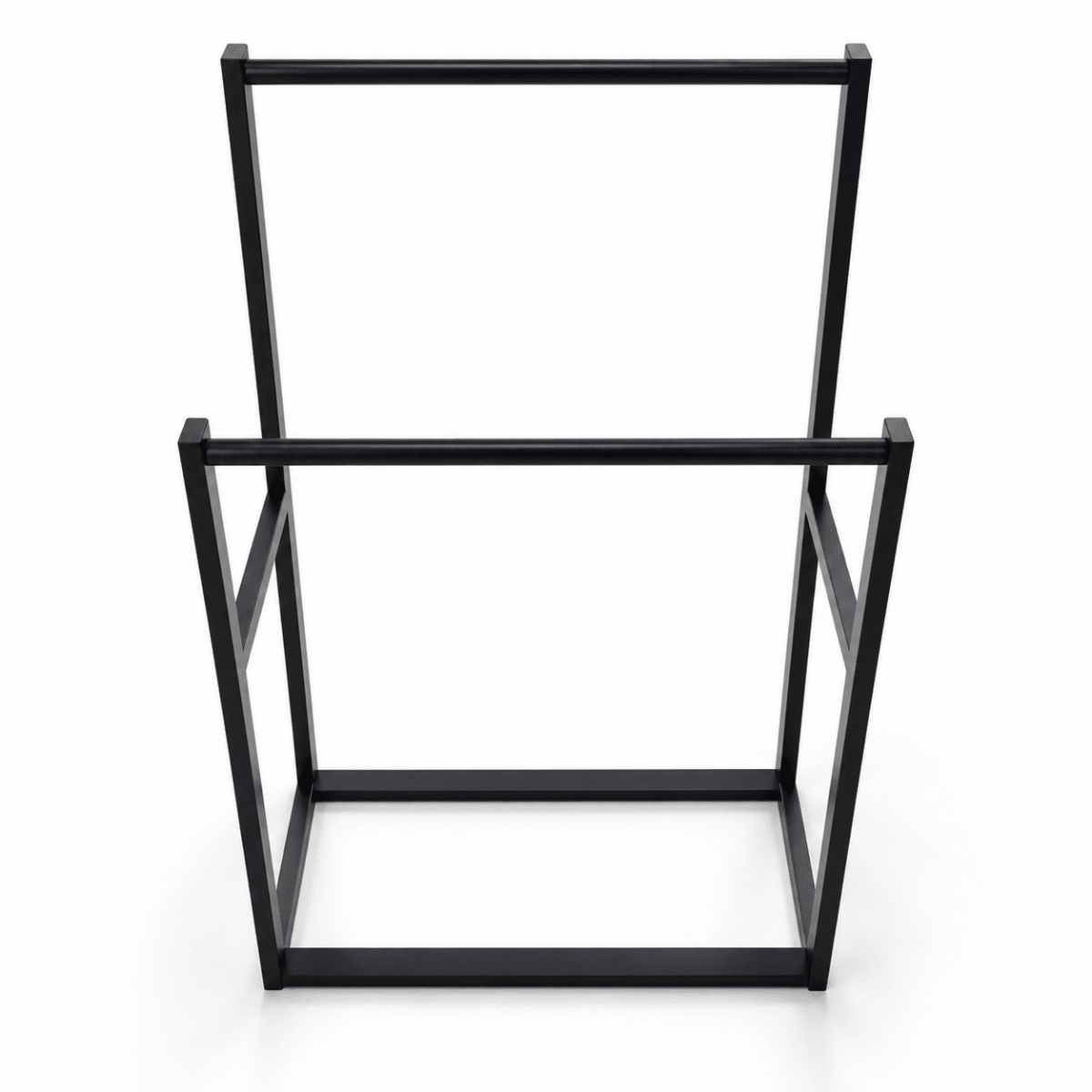 IKEA Freestanding 2-Tier Metal Towel Stand – Matte Black - Al Thahani Furniture