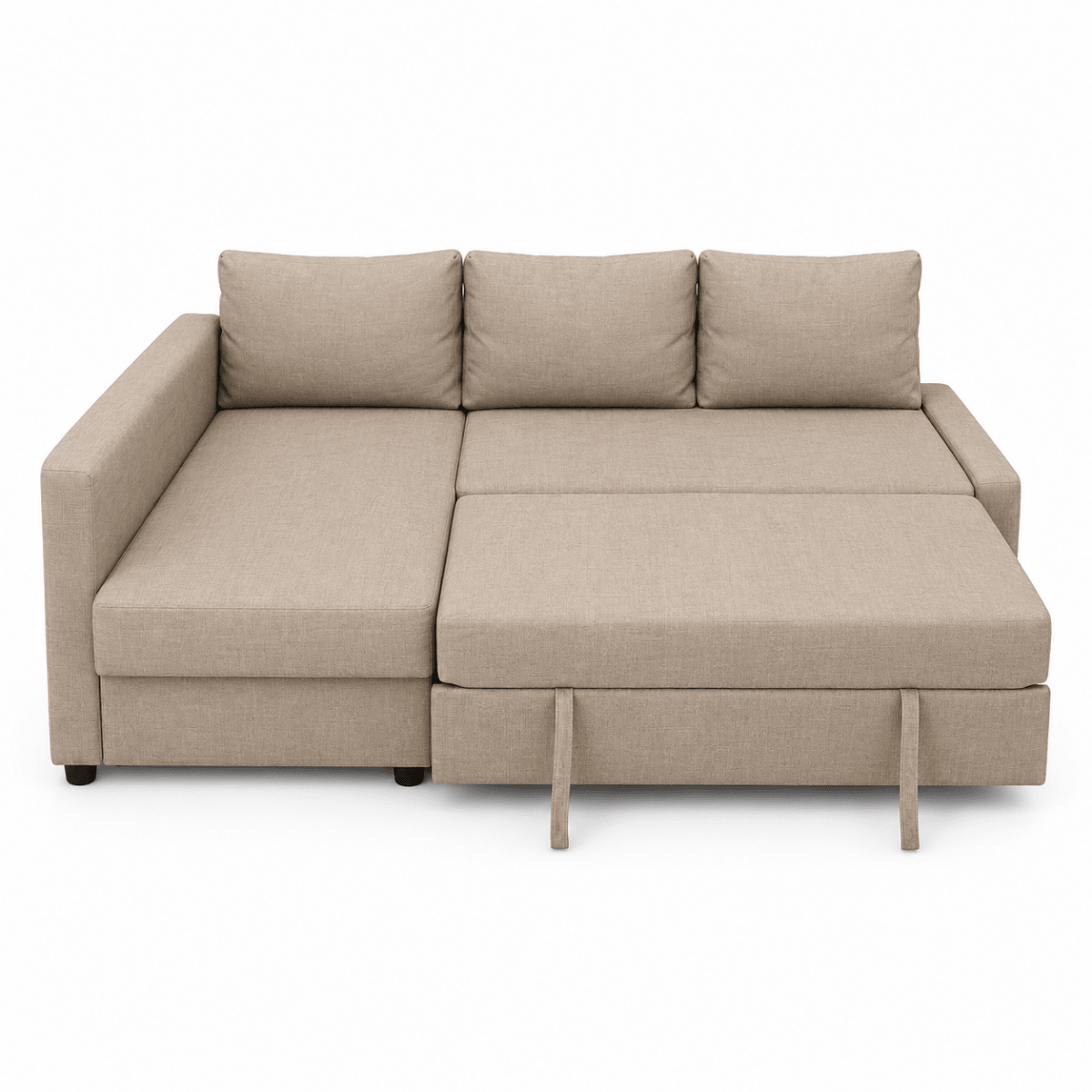 IKEA FRIHETEN Corner Sofa-Bed with Storage | Beige, Reversible Chaise - used 8 months - Al Thahani Furniture