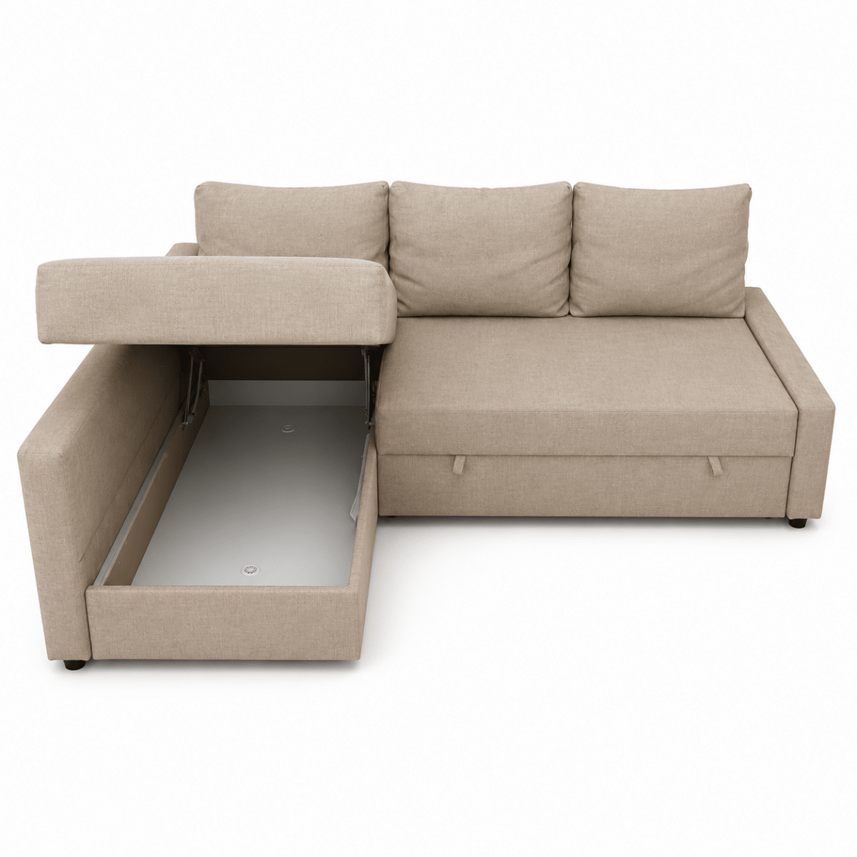 IKEA FRIHETEN Corner Sofa-Bed with Storage | Beige, Reversible Chaise - used 8 months - Al Thahani Furniture