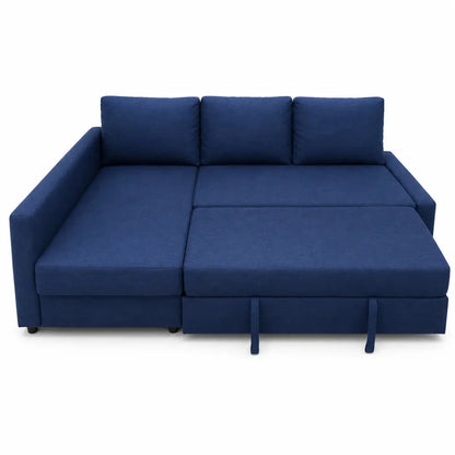 IKEA FRIHETEN Corner Sofa-Bed with Storage | Dark Blue, 3-Seater - used 5 months - Al Thahani Furniture