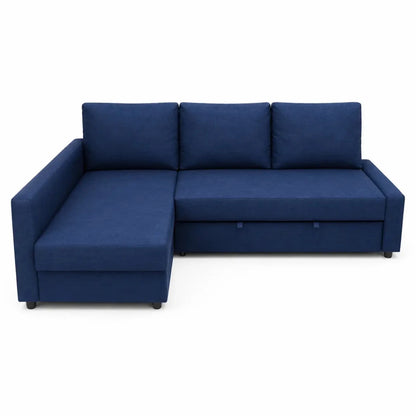 IKEA FRIHETEN Corner Sofa-Bed with Storage | Dark Blue, 3-Seater - used 5 months - Al Thahani Furniture