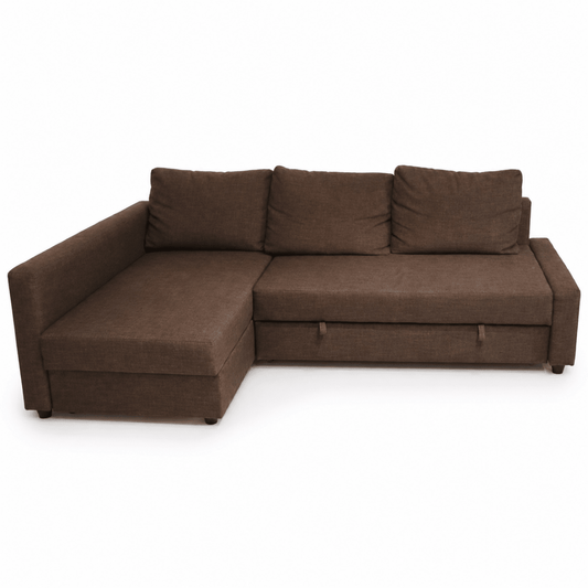 IKEA FRIHETEN Corner Sofa-Bed with Storage – Dark Brown - Al Thahani Furniture
