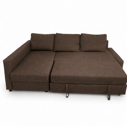 IKEA FRIHETEN Corner Sofa-Bed with Storage – Dark Brown - Al Thahani Furniture