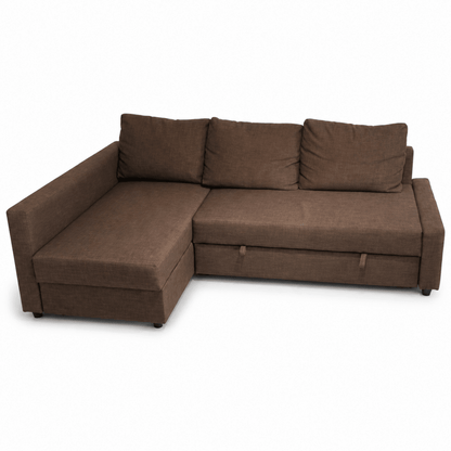 IKEA FRIHETEN Corner Sofa-Bed with Storage – Dark Brown - Al Thahani Furniture