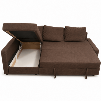 IKEA FRIHETEN Corner Sofa-Bed with Storage – Dark Brown - Al Thahani Furniture