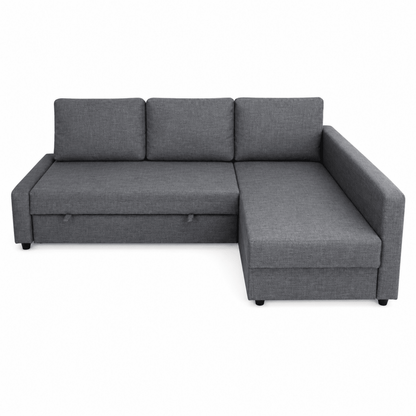 IKEA FRIHETEN Corner Sofa-Bed with Storage | Skiftebo Dark Grey, Reversible Chaise - used 9 months - Al Thahani Furniture