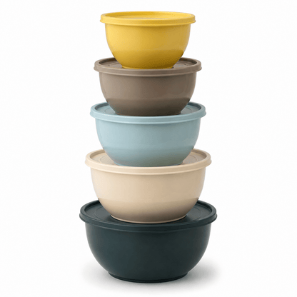 IKEA GARNITYREN Bowl with Lid Set of 5 – Mixed Colours - Al Thahani Furniture