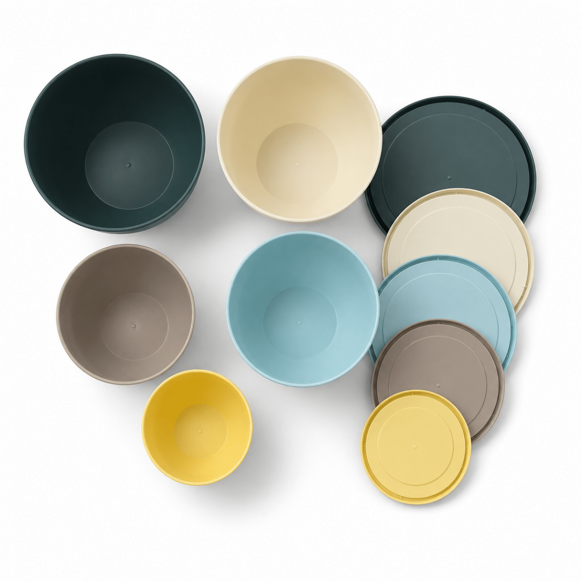 IKEA GARNITYREN Bowl with Lid Set of 5 – Mixed Colours - Al Thahani Furniture