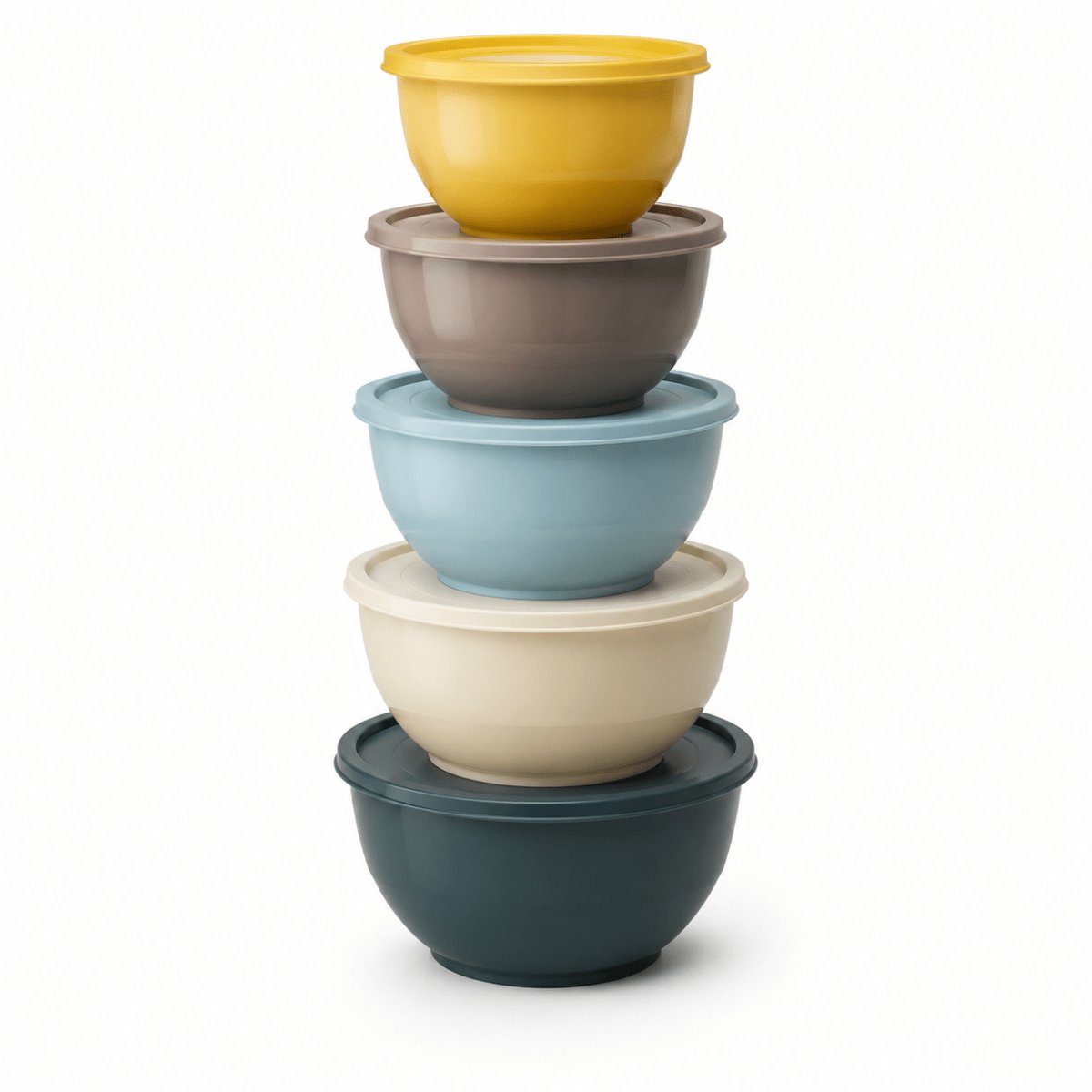 IKEA GARNITYREN Bowl with Lid Set of 5 – Mixed Colours - Al Thahani Furniture