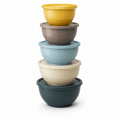IKEA GARNITYREN Bowl with Lid Set of 5 – Mixed Colours - Al Thahani Furniture