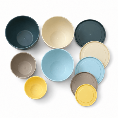 IKEA GARNITYREN Bowl with Lid Set of 5 – Mixed Colours - Al Thahani Furniture