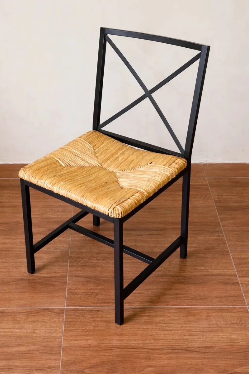 IKEA GRANÅS Dining Chair – Black Steel Frame & Woven Seat – 40x45x86 cm - althahanifurniture