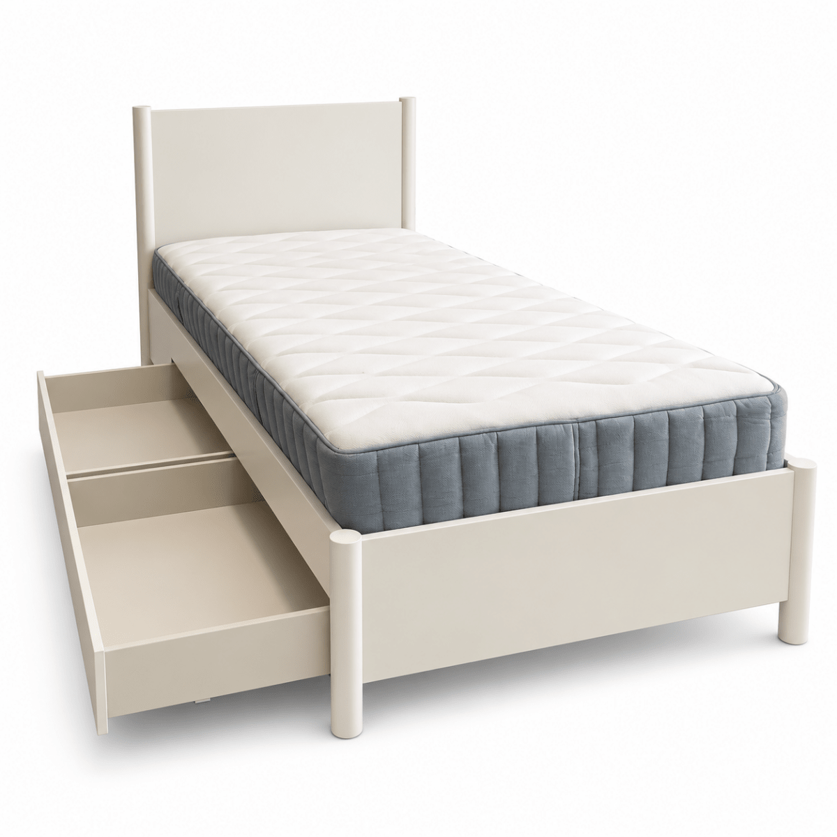 IKEA GULLABERG Single Bed with 2 Storage Drawers & Mattress – White – 90 × 200 cm - Al Thahani Furniture