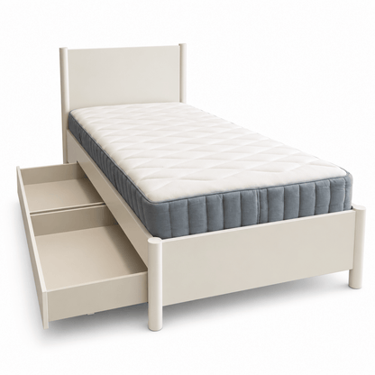IKEA GULLABERG Single Bed with 2 Storage Drawers & Mattress – White – 90 × 200 cm - Al Thahani Furniture