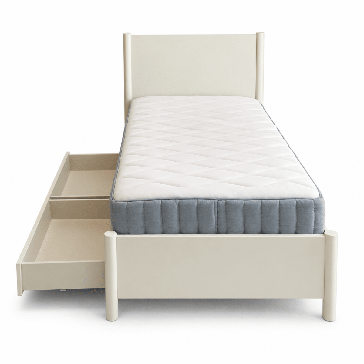 IKEA GULLABERG Single Bed with 2 Storage Drawers & Mattress – White – 90 × 200 cm - Al Thahani Furniture