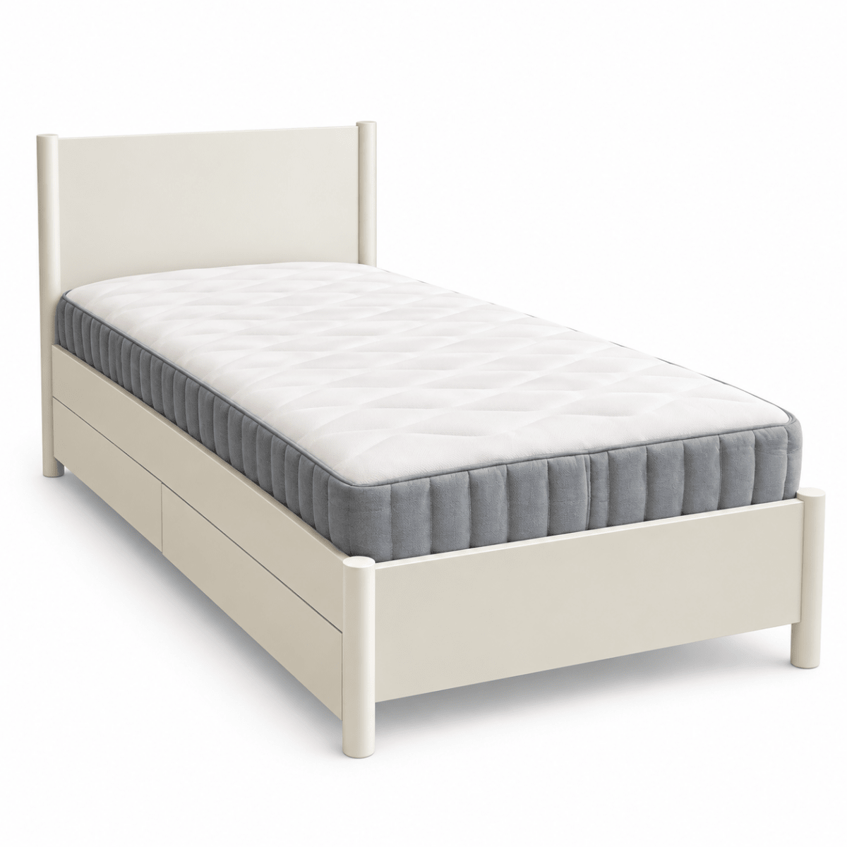 IKEA GULLABERG Single Bed with 2 Storage Drawers & Mattress – White – 90 × 200 cm - Al Thahani Furniture