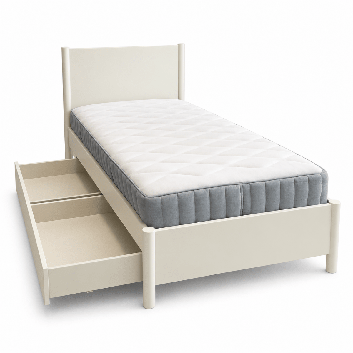 IKEA GULLABERG Single Bed with 2 Storage Drawers & Mattress – White – 90 × 200 cm - Al Thahani Furniture