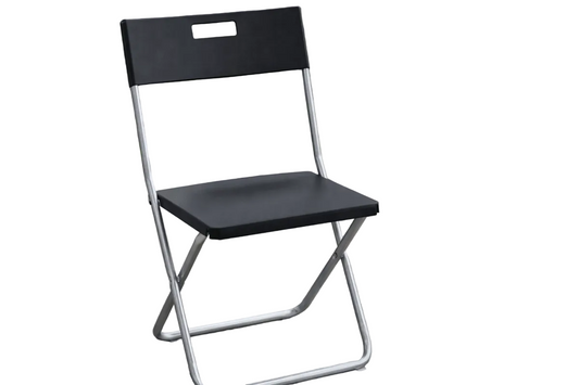 IKEA GUNDE Folding Chair – Black, Alloy Steel, Space - Saving, 42x7x91 cm - althahanifurniture