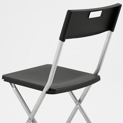 IKEA GUNDE Folding Chair – Black, Alloy Steel, Space - Saving, 42x7x91 cm - althahanifurniture