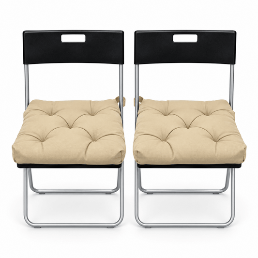 IKEA GUNDE Folding Chairs – Black – Set of 2 - Al Thahani Furniture