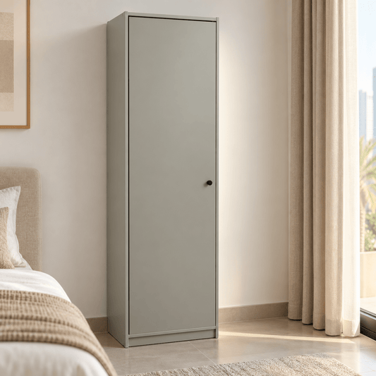 IKEA GURSKEN Single-Door Wardrobe – Light Beige – 49.4 × 55 × 185.7 cm - Al Thahani Furniture