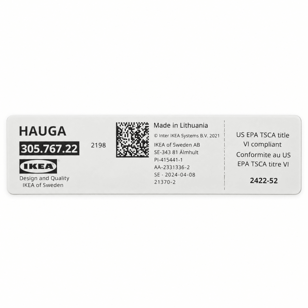 IKEA HAUGA 6-Seater Dining Table – White/Birch Veneer – 168 × 74 cm - Al Thahani Furniture