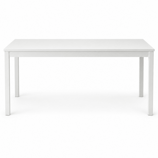 IKEA HAUGA 6-Seater Dining Table – White/Birch Veneer – 168 × 74 cm - Al Thahani Furniture