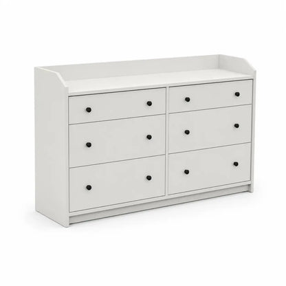 IKEA HAUGA Chest of 6 Drawers | White, 138x46x84 cm - used 5 months - Al Thahani Furniture
